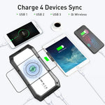Sun Chaser Mini Solar Powered Wireless Phone Charger 10,000 mAh With LED Flood Light-AMAZON FACTORY