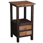 Sunset Trading Cottage Two Drawer End Side Table | Distressed Black/Raftwood Brown Solid Wood | Fully Assembled-AMAZON FACTORY