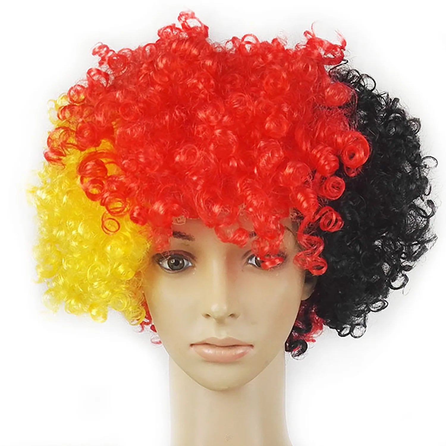 Synthetic Fluffy Colorful Wigs for Fans Party Cosplay Sports Theme Adult Carnival Fun Hairstyle Accessories Festival Costume-AMAZON FACTORY