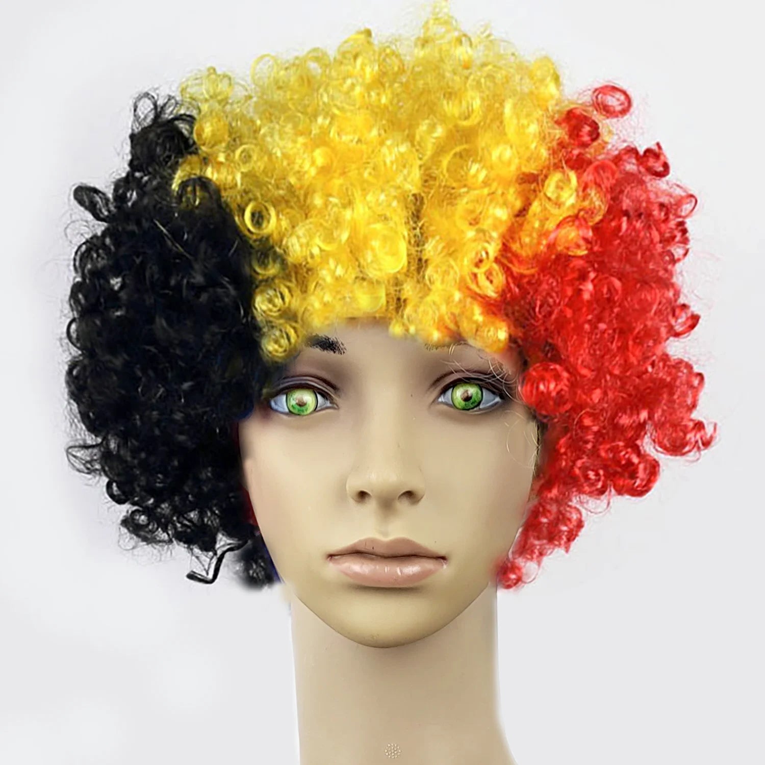 Synthetic Fluffy Colorful Wigs for Fans Party Cosplay Sports Theme Adult Carnival Fun Hairstyle Accessories Festival Costume-AMAZON FACTORY