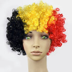 Synthetic Fluffy Colorful Wigs for Fans Party Cosplay Sports Theme Adult Carnival Fun Hairstyle Accessories Festival Costume-AMAZON FACTORY