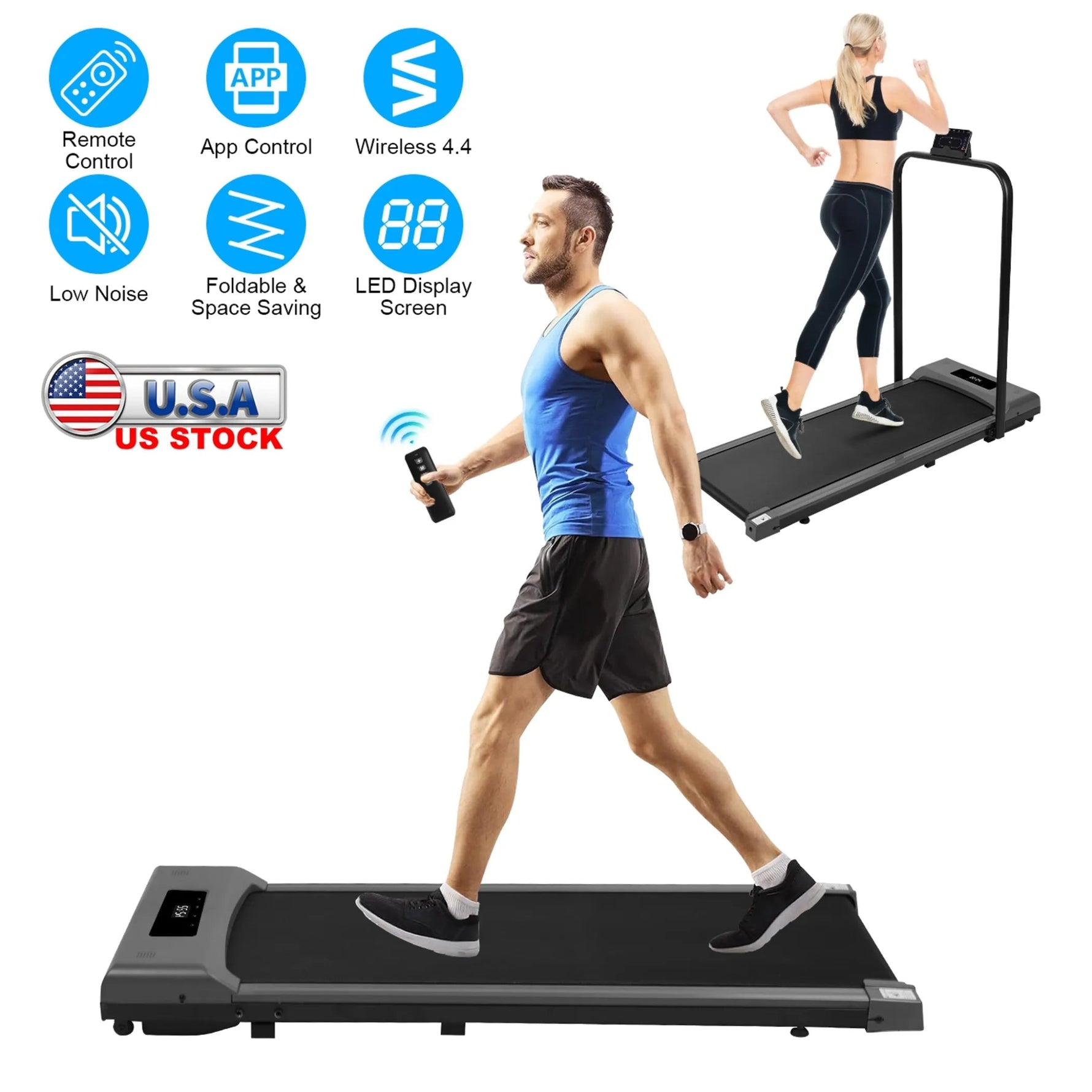 2-in-1 Folding Under Desk Treadmill-AMAZON FACTORY