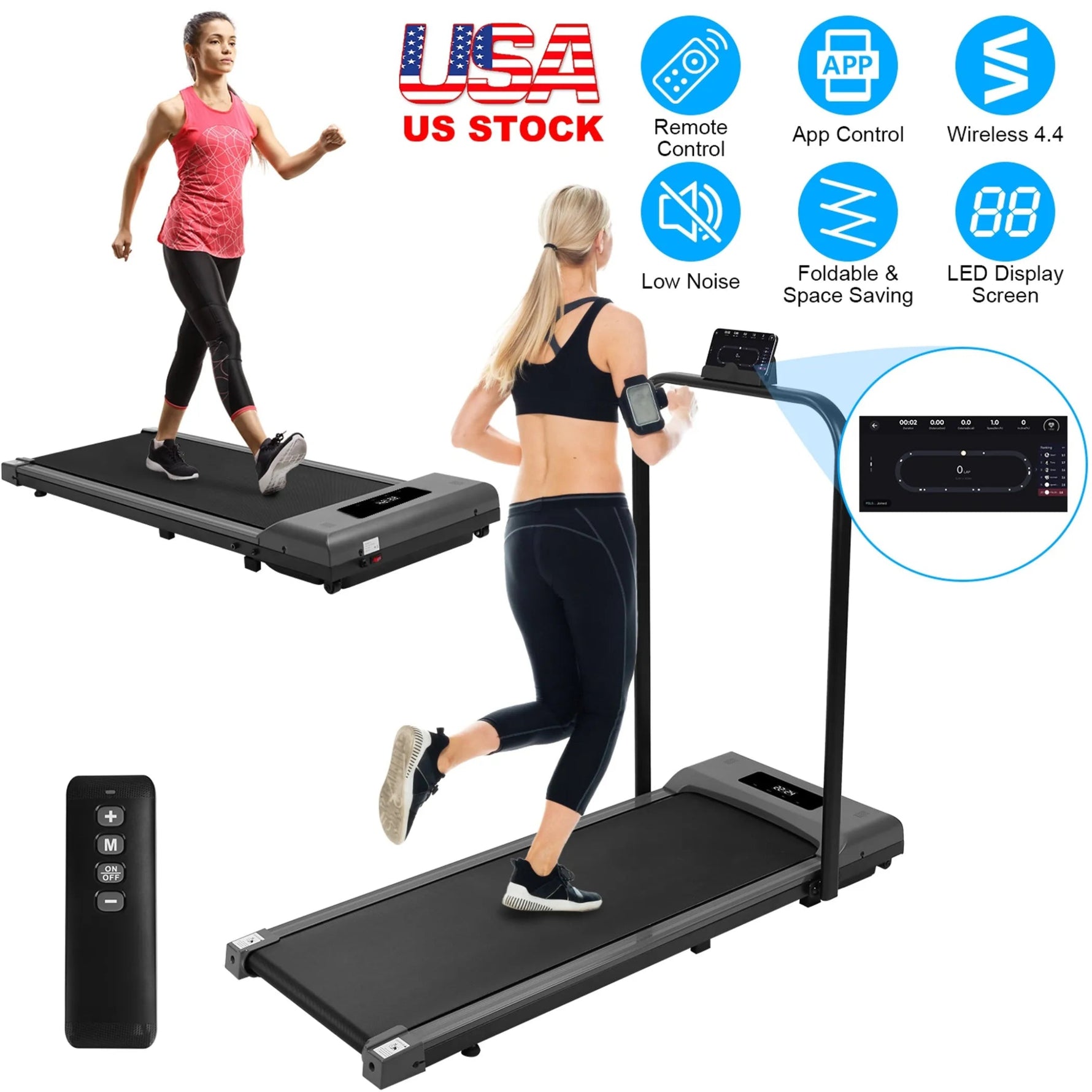 2-in-1 Folding Under Desk Treadmill-AMAZON FACTORY