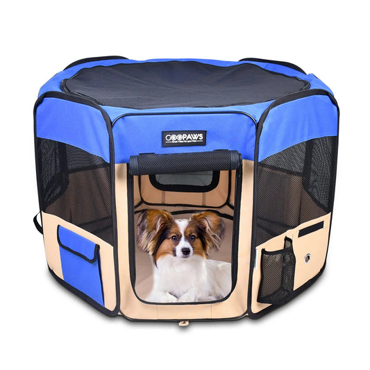 The Amazon Factory's - JESPET Pet Dog Playpens 36", 45" & 61" Portable Soft Dog Exercise Pen Kennel with Carry Bag for Puppy Cats Kittens Rabbits, Indoor/Outdoor Use - AMAZON FACTORY