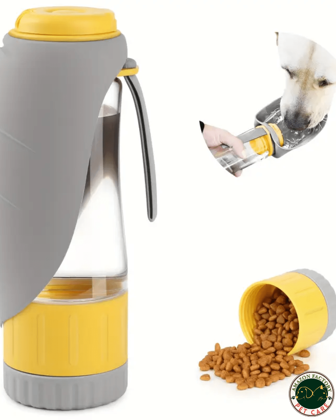 The New Amazon Factory's Portable Dog Water Bottle & Food Bowls, All - in - One Accessories - AMAZON FACTORY
