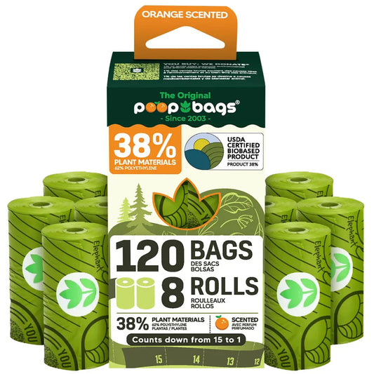 The Original Poop Bags Orange Scented USDA Biobased Rolls - AMAZON FACTORY