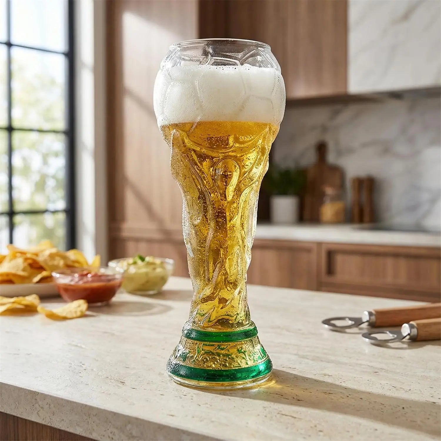 Trophy Beer Glass for World Cup 2026, Premium Soccer Themed Beer Glasses, for Game Day Parties, Man Cave & Football Fan Gifts-AMAZON FACTORY