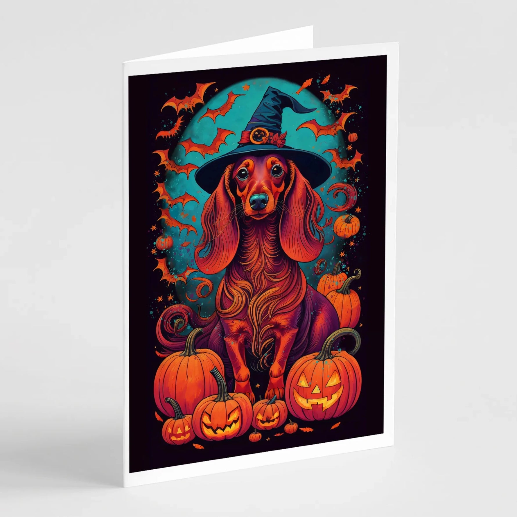 Witchy Halloween Greeting Cards - Size: 5X7 | Pack Of: 8 | Collection name: Witchy halloween-AMAZON FACTORY