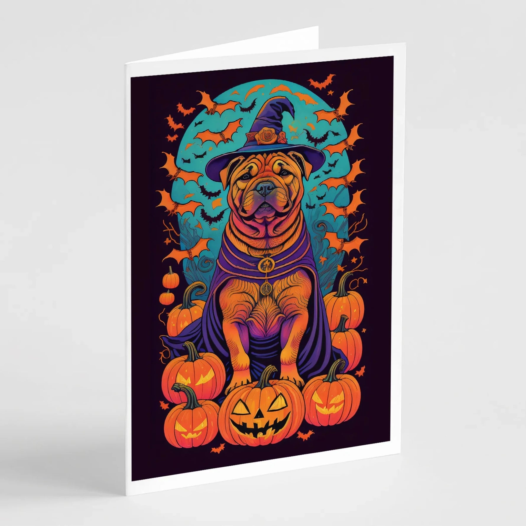 Witchy Halloween Greeting Cards - Size: 5X7 | Pack Of: 8 | Collection name: Witchy halloween-AMAZON FACTORY