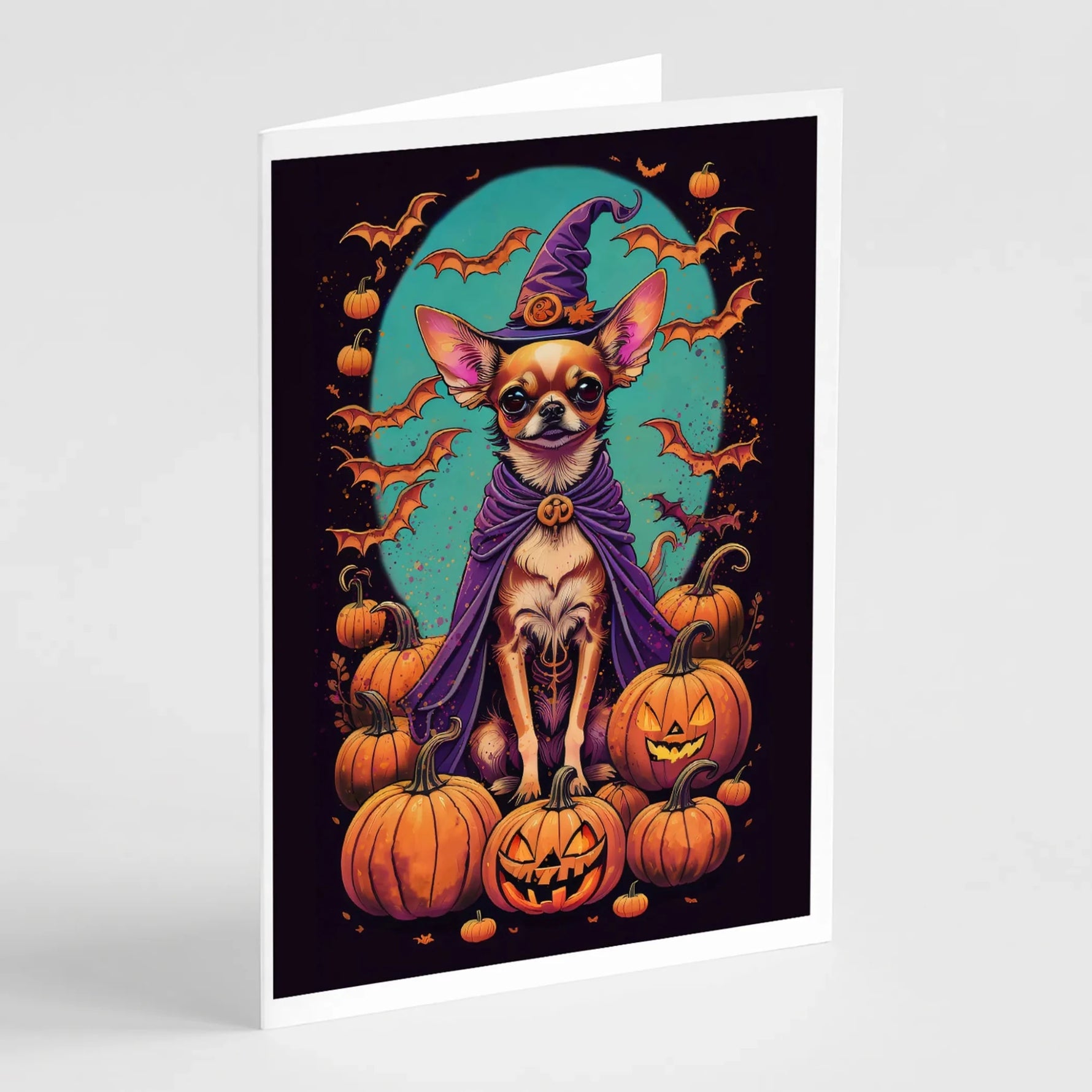 Witchy Halloween Greeting Cards - Size: 5X7 | Pack Of: 8 | Collection name: Witchy halloween-AMAZON FACTORY