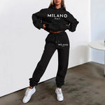 Women's Printed Hoodie Set Cotton Blend Comfortable Floral Pattern T-shirt with Pocket Full Sleeve Casual Outfit Matching Sets-AMAZON FACTORY