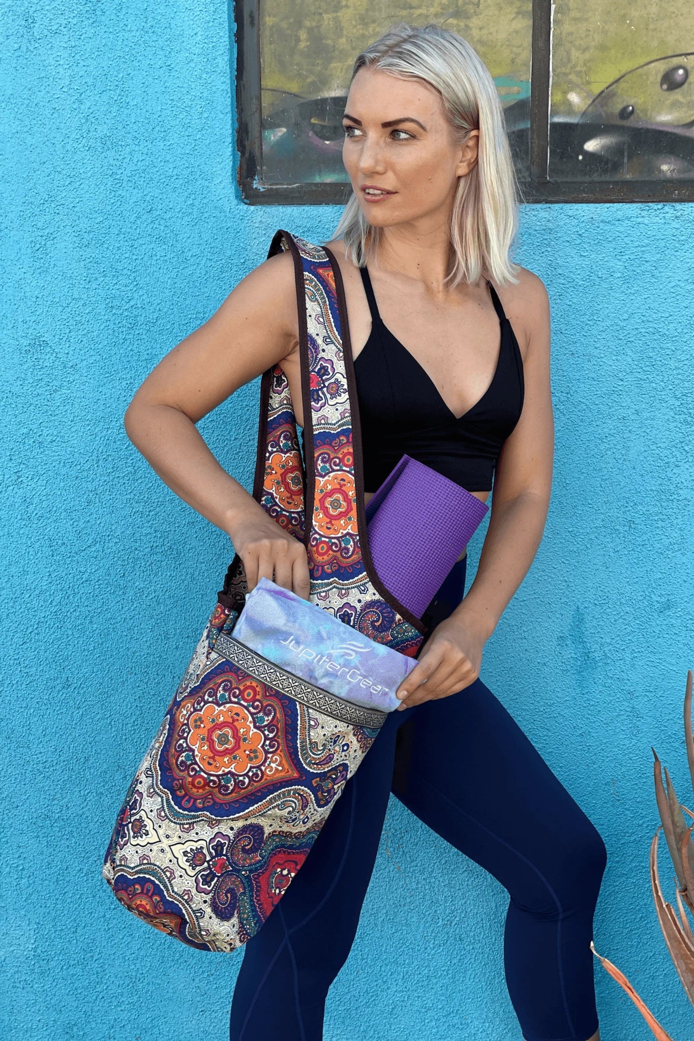 Yoga Mat Carrying Tote Bag with Large Pockets-AMAZON FACTORY