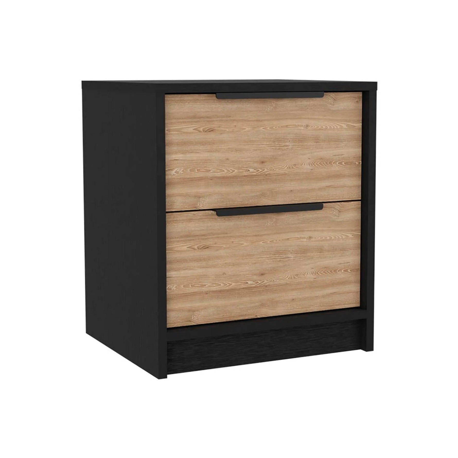 Zion 2 Piece Bedroom Set, Black Wengue/ Pine Finish-AMAZON FACTORY