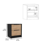 Zion 2 Piece Bedroom Set, Black Wengue/ Pine Finish-AMAZON FACTORY